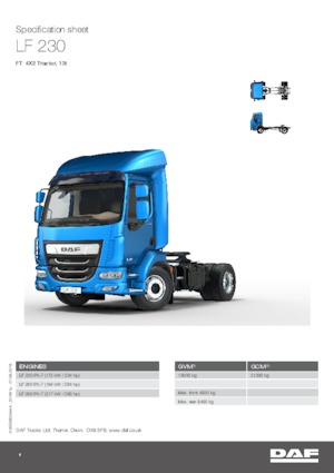 Sattelzugmaschinen/SZM DAF LF 260 FA 13t DC
