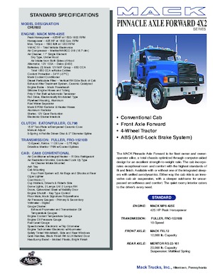 Sattelzugmaschinen/SZM Mack PINNACLE CA68 Conventional CHU602 MP8 4x2