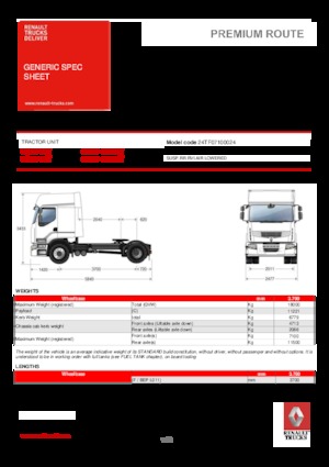 Sattelzugmaschinen/SZM Renault PREMIUM 380.18 4X2 D TGV950