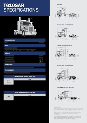 Sattelzugmaschinen/SZM Kenworth T610SAR 760mm Mid roof MX 15 6x4
