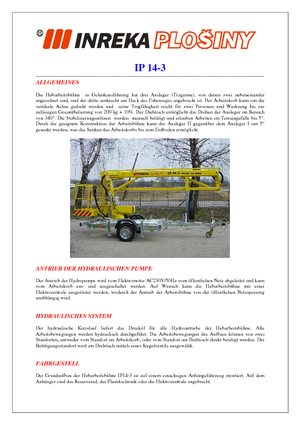 LKW-Gelenkarbeitsbühnen Inreka IP 14-3