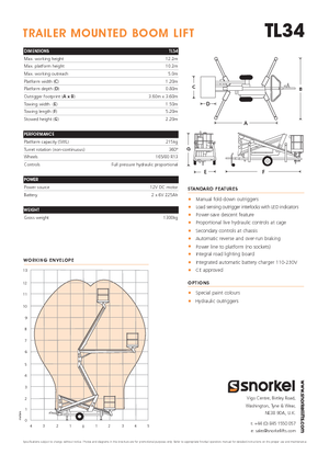 LKW-Gelenkarbeitsbühnen Snorkel TL34