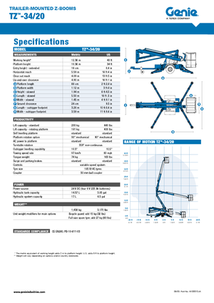 LKW-Gelenkarbeitsbühnen Genie TMZ 34/20 DC