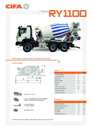 Transportbetonmischer LKW CIFA RY 1100