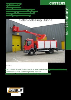 Anhänger-Gelenkarbeitsbühnen Custers Taurus 265-16