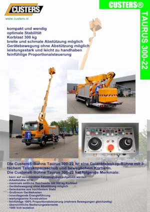 Anhänger-Gelenkarbeitsbühnen Custers Taurus 300-22