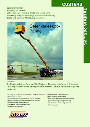Anhänger-Gelenkarbeitsbühnen Custers Taurus 330-26