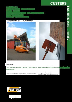 Anhänger-Gelenkarbeitsbühnen Custers Taurus 230- 12MV