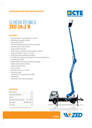 Anhänger-Gelenkarbeitsbühnen CTE ZED 20.2 H