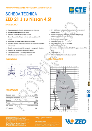 LKW Gelenk Arbeitsbühnen CTE ZED 21 J