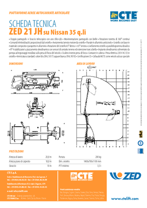 Anhänger-Gelenkarbeitsbühnen CTE ZED 21 JH