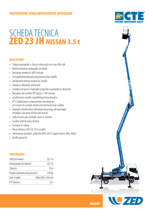Anhänger-Gelenkarbeitsbühnen CTE ZED 23 JH