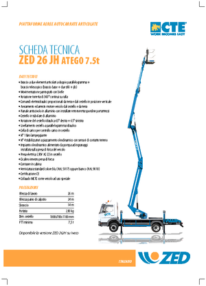 Anhänger-Gelenkarbeitsbühnen CTE ZED 26 JH