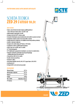 Anhänger-Gelenkarbeitsbühnen CTE ZED 29 J