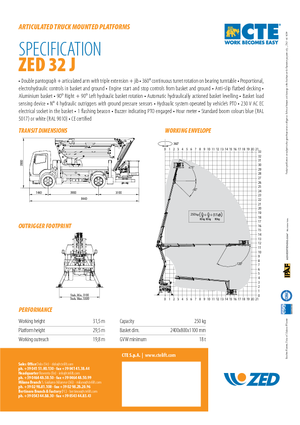 Anhänger-Gelenkarbeitsbühnen CTE ZED 32 J