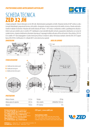 Anhänger-Gelenkarbeitsbühnen CTE ZED 32 JH