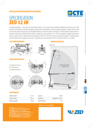 Anhänger-Gelenkarbeitsbühnen CTE ZED 32 JH