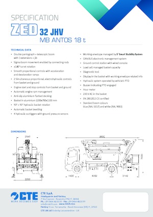 Anhänger-Gelenkarbeitsbühnen CTE ZED 32 JHV