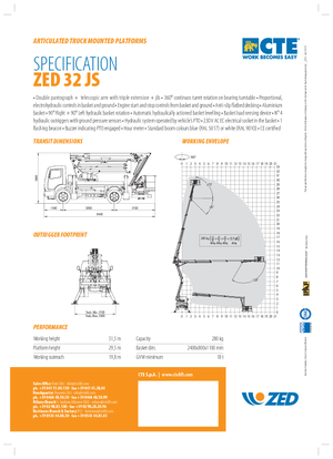 Anhänger-Gelenkarbeitsbühnen CTE ZED 32 JS