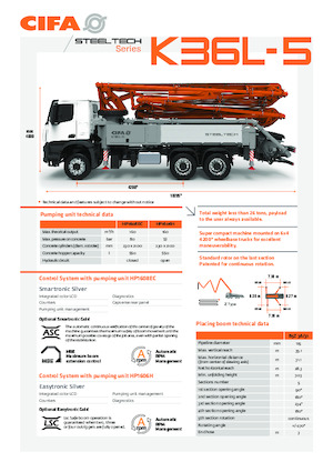 Autobetonpumpen CIFA K36L-5
