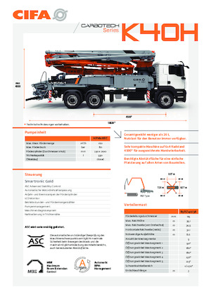 Autobetonpumpen CIFA K40H