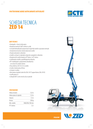 Anhänger-Gelenkarbeitsbühnen CTE Z 14