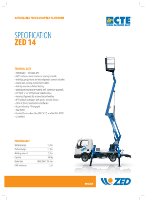 Anhänger-Gelenkarbeitsbühnen CTE Z 14