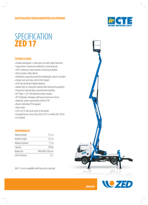 Anhänger-Gelenkarbeitsbühnen CTE Z 17