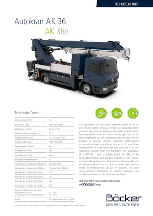 Tele-Aufbaukrane (LKW) Böcker AK 36e