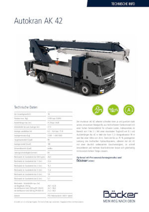 Tele-Aufbaukrane (LKW) Böcker AK 42