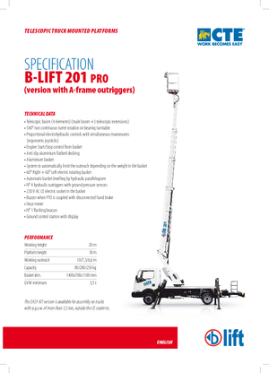 LKW-Teleskoparbeitsbühnen CTE B-Lift 201 Pro-A