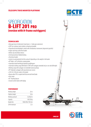 LKW-Teleskoparbeitsbühnen CTE B-Lift 201 Pro-H