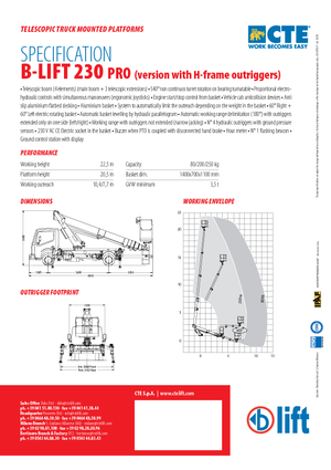 LKW-Teleskoparbeitsbühnen CTE B-Lift 230 Pro-H
