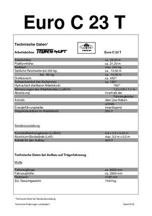 LKW-Teleskoparbeitsbühnen TEUPEN Euro C 23 T