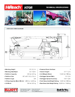 LKW-Teleskoparbeitsbühnen Elliott Equipment H70R HiReach