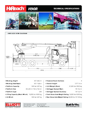 LKW-Teleskoparbeitsbühnen Elliott Equipment H90R HiReach