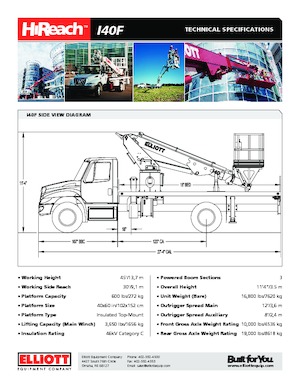 LKW-Teleskoparbeitsbühnen Elliott Equipment I40F HIREACH