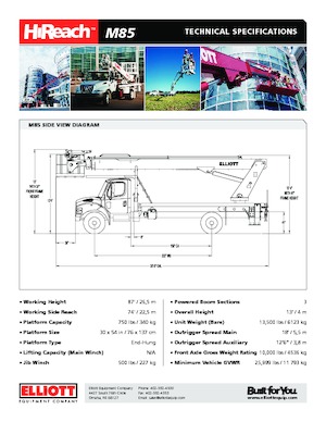 LKW-Teleskoparbeitsbühnen Elliott Equipment M85 HiReach 