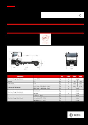 Sattelzugmaschinen/SZM Renault C T4X2 OFF ROAD 11L E6