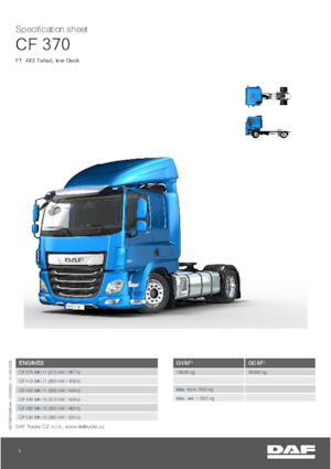 Sattelzugmaschinen/SZM DAF CF 370 FT Low Deck