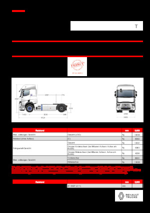 Sattelzugmaschinen/SZM Renault E-TECH T - T4x2