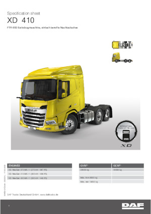 Sattelzugmaschinen/SZM DAF XD 410 FTR