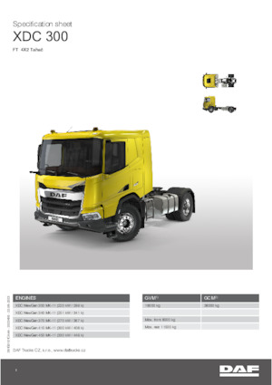Sattelzugmaschinen/SZM DAF XDC 300 FT