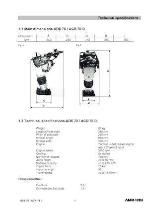 Stampfer, Benzin und Diesel Ammann ADS 70