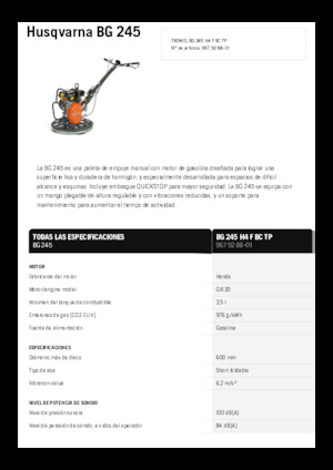 Rotationsglätter, handgeführt Husqvarna BG 245