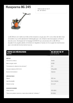Rotationsglätter, handgeführt Husqvarna BG 245