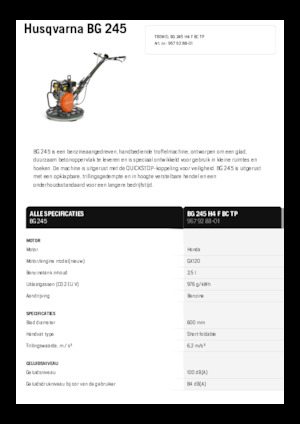 Rotationsglätter, handgeführt Husqvarna BG 245