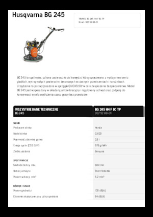 Rotationsglätter, handgeführt Husqvarna BG 245
