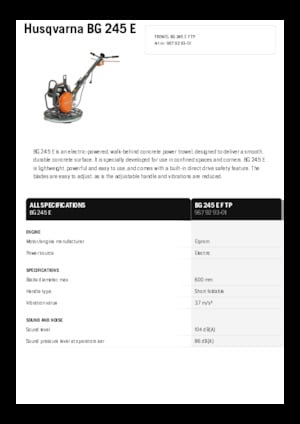 Rotationsglätter, handgeführt Husqvarna BG 245E