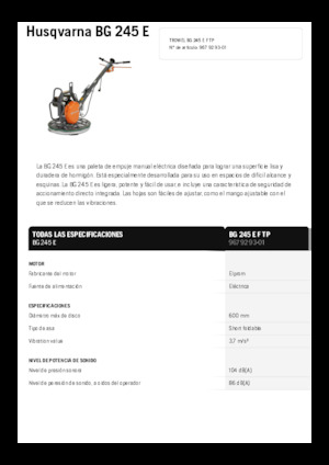 Rotationsglätter, handgeführt Husqvarna BG 245E